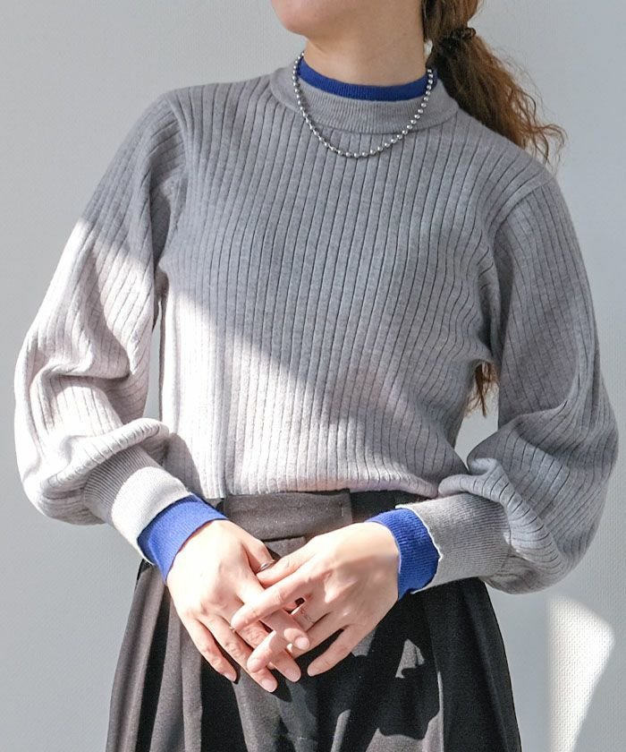 【アクアガレージ/aquagarage】のレイヤード風リブニットトップス 春 人気、トレンドファッション・服の通販 founy(ファニー) 　ファッション　Fashion　レディースファッション　Fashion for Women　トップス・カットソー　Cut & Sew Tops　ニット　Knit Tops & Sweaters　送料無料　Free Shipping　セーター　Sweater, Knitwear　プチプライス・低価格　Affordable / Budget Price　冬　Winter / This Winter　春　Spring　秋　Autumn　 other-1|ID: prp329100004837077 ipo3291000000036247705