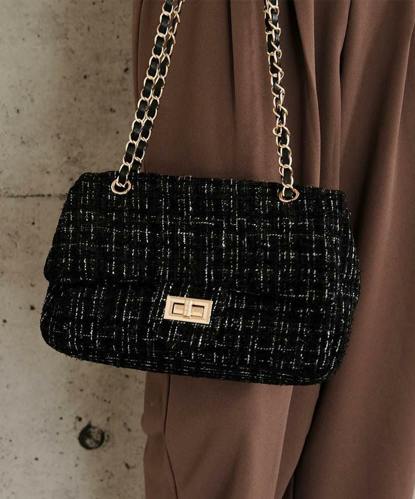 【アクアガレージ/aquagarage】のツイードチェーン2wayショルダーバッグ 人気、トレンドファッション・服の通販 founy(ファニー) 　ファッション　Fashion　レディースファッション　Fashion for Women　バッグ　Bags　エレガント 上品　Elegant　クラシカル　Classical, Vintage-Inspired　コンパクト　Compact, Small Size　ショルダー　Shoulder, Shoulder Strap　チェーン　Chain, Chain Strap　ツイード　Twill, Twill Weave　ポケット　Pocket, Pocket Detail　マグネット　Magnet, Magnetic Closure　プチプライス・低価格　Affordable / Budget Price　 other-1|ID: prp329100004853946 ipo3291000000036047792