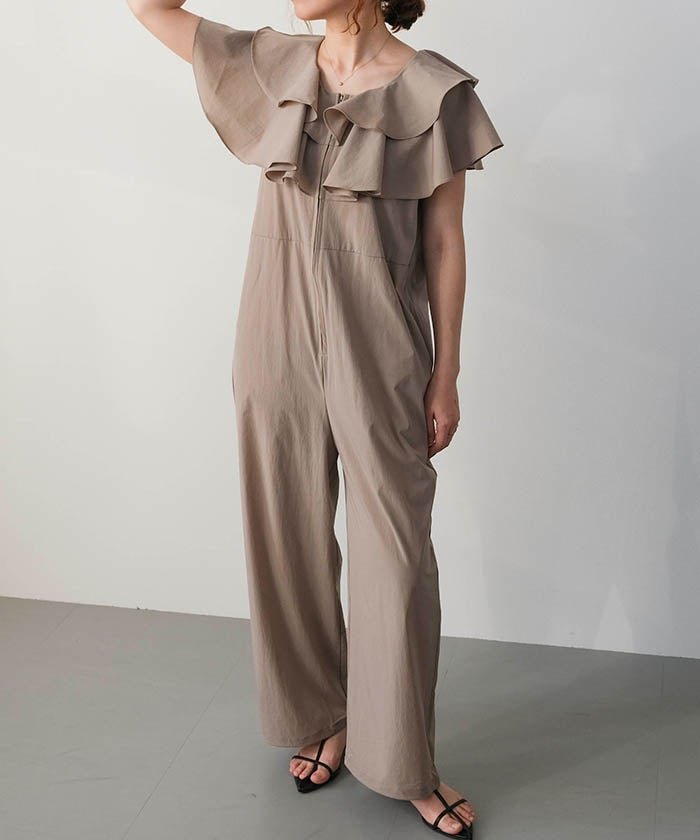 【アクアガレージ/aquagarage】の水陸両用フリルオールインワン 人気、トレンドファッション・服の通販 founy(ファニー) 　ファッション　Fashion　レディースファッション　Fashion for Women　ワンピース　Dresses　オールインワン・ワンピース　Dresses and Jumpsuits　シェイプ　Shape, Slim Fit　シンプル　Simple, Minimal　バランス　Balance, Style Balance　フリル　Frill, Ruffle　ポケット　Pocket, Pocket Detail　リゾート　Resort, Vacation Style　リラックス　Relax, Relaxed Fit　送料無料　Free Shipping　プチプライス・低価格　Affordable / Budget Price　旅行　Travel　 other-1|ID: prp329100004867393 ipo3291000000036257735