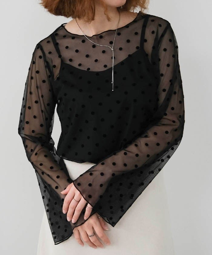 【アクアガレージ/aquagarage】のキャミ付きドットメローシアーブラウス 人気、トレンドファッション・服の通販 founy(ファニー) ファッション Fashion レディースファッション Fashion for Women トップス・カットソー Cut & Sew Tops キャミソール&ノースリーブ Camisoles & Sleeveless Tops シャツ・ブラウス・オフィスカジュアル Elegant Blouses & Button-Ups インナー Innerwear 春 Spring 秋 Autumn カーディガン Cardigan, Knitwear キャミ Camisole, Cami Top キャミソール Camisole, Spaghetti Strap Top シアー Sheer, See-Through シンプル Simple, Minimal ジャケット Jacket, Outerwear トレンド Trend, Trending Now ドット Polka Dot, Dot Pattern フェミニン Feminine, Girly ポケット Pocket, Pocket Detail リラックス Relax, Relaxed Fit 送料無料 Free Shipping プチプライス・低価格 Affordable / Budget Price 夏 Summer other-1|ID: prp329100004871911 ipo3291000000036324985