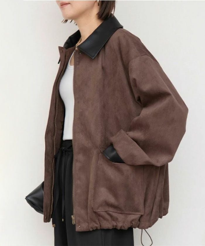 【アクアガレージ/aquagarage】の襟配色フェイクスエードジャケット インテリア・キッズ・メンズ・レディースファッション・服の通販 founy(ファニー) https://founy.com/ ファッション Fashion レディースファッション Fashion for Women アウター Coat / Outerwear Collection レディースジャケット・軽アウター Jackets インナー Innerwear 秋 Autumn コンパクト Compact, Small Size シンプル Simple, Minimal ジャケット Jacket, Outerwear スリーブ Sleeve, Long Sleeve / Short Sleeve なめらか Smooth, Silky Texture バランス Balance, Style Balance ポケット Pocket, Pocket Detail ロング Long, Long-Length 冬 Winter / This Winter 送料無料 Free Shipping プチプライス・低価格 Affordable / Budget Price エレガント 上品 Elegant |ID: prp329100004891678 ipo3291000000036564601