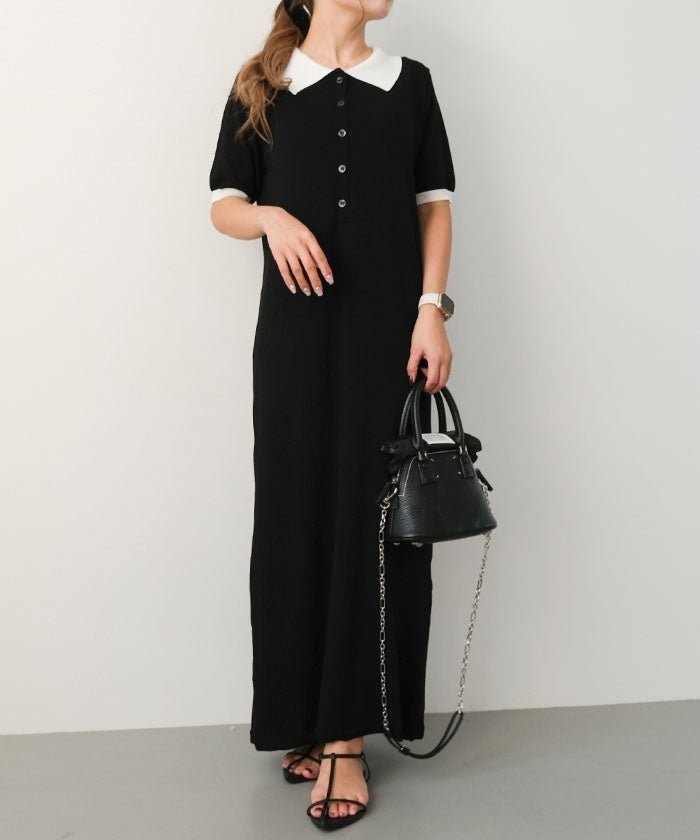 【アクアガレージ/aquagarage】のバイカラー襟付きワンピース インテリア・キッズ・メンズ・レディースファッション・服の通販 founy(ファニー) https://founy.com/ ファッション Fashion レディースファッション Fashion for Women ワンピース Dresses アクセサリー Fashion Accessories 春 Spring シンプル Simple, Minimal ポケット Pocket, Pocket Detail マキシ Maxi, Full Length リラックス Relax, Relaxed Fit ロング Long, Long-Length 送料無料 Free Shipping プチプライス・低価格 Affordable / Budget Price お家時間・ステイホーム Stay Home / At Home 夏 Summer エレガント 上品 Elegant |ID: prp329100004906882 ipo3291000000036739812