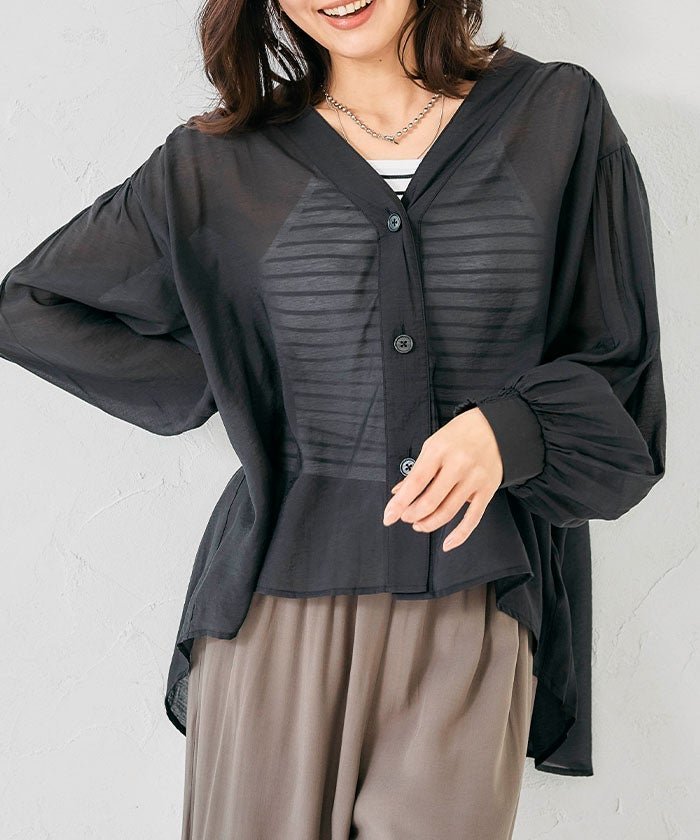 【アクアガレージ/aquagarage】のシアーシャツカーディガン 人気、トレンドファッション・服の通販 founy(ファニー) 　ファッション　Fashion　レディースファッション　Fashion for Women　トップス・カットソー　Cut & Sew Tops　カーディガン・羽織り　Layered Style Cardigans　シャツ・ブラウス・オフィスカジュアル　Elegant Blouses & Button-Ups　春　Spring　カーディガン　Cardigan, Knitwear　シアー　Sheer, See-Through　シンプル　Simple, Minimal　フロント　Front, Front Design　ポケット　Pocket, Pocket Detail　リラックス　Relax, Relaxed Fit　送料無料　Free Shipping　プチプライス・低価格　Affordable / Budget Price　夏　Summer　 other-1|ID: prp329100004906910 ipo3291000000036739934