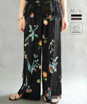 【アクアガレージ/aquagarage】 ボタニカル柄ワイドパンツ人気、トレンドファッション・服の通販 founy(ファニー) ファッション Fashion レディースファッション Fashion for Women パンツ Pants & Trousers 送料無料 Free Shipping プチプライス・低価格 Affordable / Budget Price ボタニカル Botanical, Floral Pattern ワイド Wide, Wide Fit 夏 Summer 春 Spring |ID:prp329100004919126