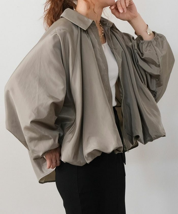 【アクアガレージ/aquagarage】のサテンドルマンブルゾン インテリア・キッズ・メンズ・レディースファッション・服の通販 founy(ファウニー) https://founy.com/ ファッション Fashion レディースファッション Fashion for Women アウター Coat / Outerwear Collection ブルゾンジャケット・スポーティアウター Blouson Jackets インナー Innerwear サテン Satin, Glossy Fabric シンプル Simple, Minimal なめらか Smooth, Silky Texture バランス Balance, Style Balance フロント Front, Front Design ブルゾン Blouson, Bomber Jacket ポケット Pocket, Pocket Detail プチプライス・低価格 Affordable / Budget Price エレガント 上品 Elegant |ID: prp329100004926262 ipo3291000000037253721