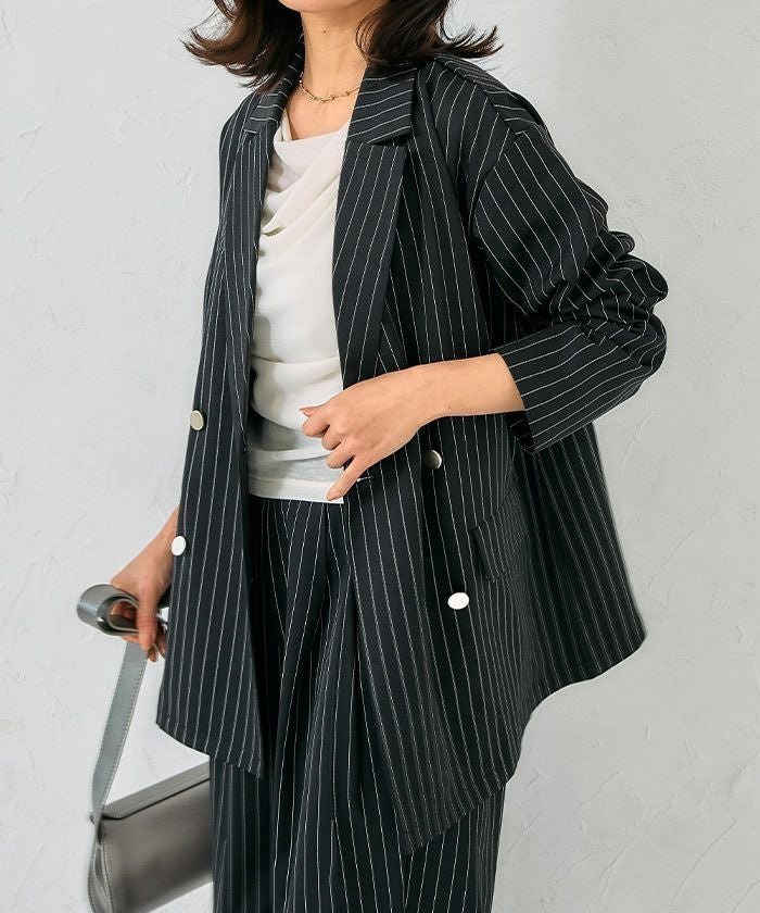 【アクアガレージ/aquagarage】のストライプテーラードジャケット 人気、トレンドファッション・服の通販 founy(ファニー) 　ファッション　Fashion　レディースファッション　Fashion for Women　アウター　Coat / Outerwear Collection　レディースジャケット・軽アウター　Jackets　テーラードジャケット / 通勤・きれいめスタイル　Tailored Jackets & Blazers　送料無料　Free Shipping　ジャケット　Jacket, Outerwear　プチプライス・低価格　Affordable / Budget Price　 other-1|ID: prp329100004926268 ipo3291000000036964629