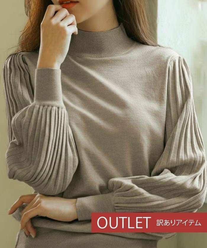 【アクアガレージ/aquagarage】の【訳ありアウトレット】ネックタイプが選べるプリーツ袖ニット 人気、トレンドファッション・服の通販 founy(ファニー) 　ファッション　Fashion　レディースファッション　Fashion for Women　トップス・カットソー　Cut & Sew Tops　ニット　Knit Tops & Sweaters　送料無料　Free Shipping　アウトレット　Outlet / Clearance　セーター　Sweater, Knitwear　プチプライス・低価格　Affordable / Budget Price　プリーツ　Pleats, Pleated　 other-1|ID: prp329100004926272 ipo3291000000036964636