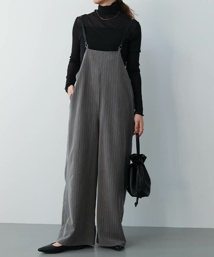 【アクアガレージ/aquagarage】のサロペット インテリア・キッズ・メンズ・レディースファッション・服の通販 founy(ファウニー) https://founy.com/ ファッション Fashion レディースファッション Fashion for Women ワンピース Dresses オールインワン・ワンピース Dresses and Jumpsuits サロペット&オールインワン Dungarees & Jumpsuit Styles インナー Innerwear サロペット Overalls, Salopette シンプル Simple, Minimal ストライプ Stripe, Striped Pattern バランス Balance, Style Balance フロント Front, Front Design プリーツ Pleats, Pleated ボックス Boxy, Box Shape ポケット Pocket, Pocket Detail ロング Long, Long-Length 送料無料 Free Shipping プチプライス・低価格 Affordable / Budget Price エレガント 上品 Elegant |ID: prp329100004935916 ipo3291000000037236915
