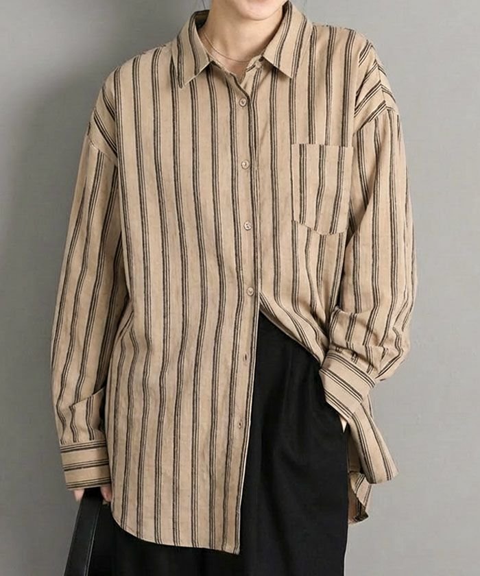 【アクアガレージ/aquagarage】のストライプシャツ 人気、トレンドファッション・服の通販 founy(ファニー) 　ファッション　Fashion　レディースファッション　Fashion for Women　トップス・カットソー　Cut & Sew Tops　シャツ・ブラウス・オフィスカジュアル　Elegant Blouses & Button-Ups　送料無料　Free Shipping　ストライプ　Stripe, Striped Pattern　プチプライス・低価格　Affordable / Budget Price　夏　Summer　春　Spring　秋　Autumn　 other-1|ID: prp329100004938413 ipo3291000000037057669