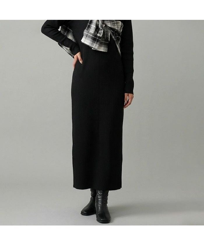 【アクアガレージ/aquagarage】のフィンガースリーブプチハイリブワンピース 春 人気、トレンドファッション・服の通販 founy(ファニー) 　ファッション　Fashion　レディースファッション　Fashion for Women　ワンピース　Dresses　ニットワンピース　Knit Dresses　春　Spring　秋　Autumn　フィット　Fit, Slim Fit　プリーツ　Pleats, Pleated　ポケット　Pocket, Pocket Detail　ロング　Long, Long-Length　冬　Winter / This Winter　送料無料　Free Shipping　プチプライス・低価格　Affordable / Budget Price　エレガント 上品　Elegant　 other-1|ID: prp329100004938423 ipo3291000000037057688