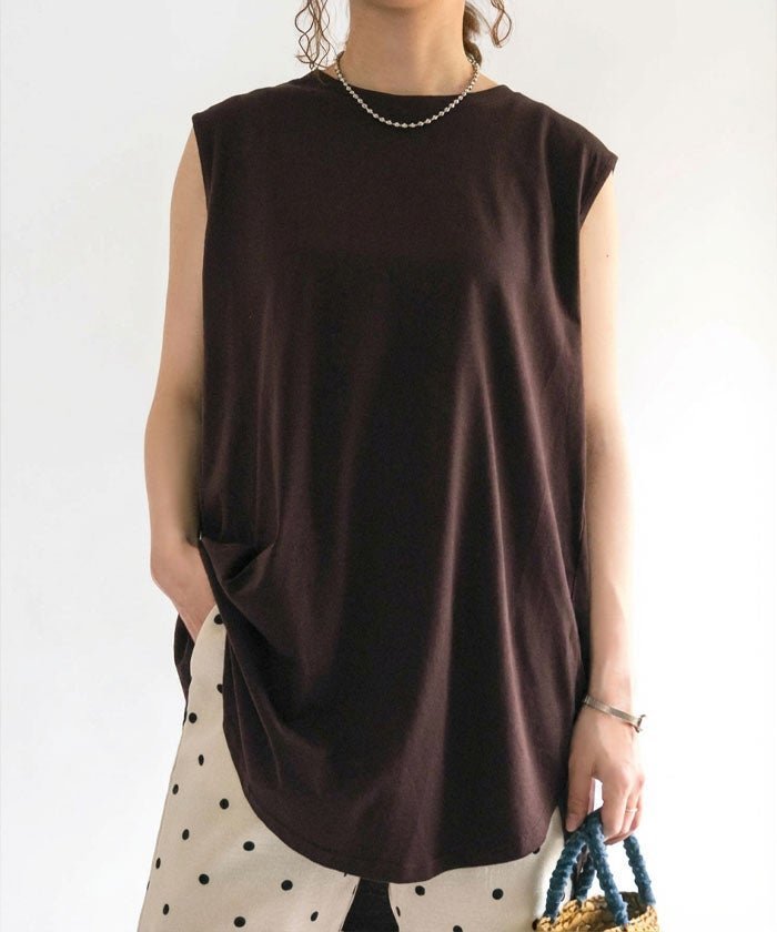 【アクアガレージ/aquagarage】の【色追加】トップス カットソー 人気、トレンドファッション・服の通販 founy(ファニー) 　ファッション　Fashion　レディースファッション　Fashion for Women　トップス・カットソー　Cut & Sew Tops　カットソー・ベーシックTシャツ　Cut-and-Sewn Tops / Stretch Tees & Basics　カットソー　Cut and Sewn Top　シンプル　Simple, Minimal　チュニック　Tunic, Long Top　ノースリーブ　Sleeveless, No-Sleeve　ビッグ　Big, Oversized　プチプライス・低価格　Affordable / Budget Price　リラックス　Relax, Relaxed Fit　ロング　Long, Long-Length　ワイド　Wide, Wide Fit　ワーク　Workwear, Utility Style　夏　Summer　春　Spring　無地　Plain, Solid Color　 other-1|ID: prp329100004956730 ipo3291000000037193258