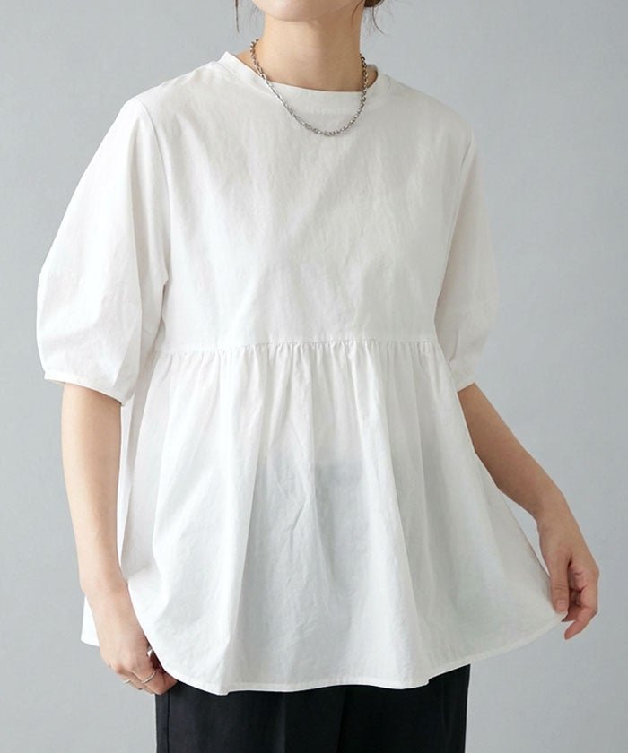 【アクアガレージ/aquagarage】の異素材切り替えペプラムトップス 人気、トレンドファッション・服の通販 founy(ファニー) 　ファッション　Fashion　レディースファッション　Fashion for Women　トップス・カットソー　Cut & Sew Tops　シャツ・ブラウス・オフィスカジュアル　Elegant Blouses & Button-Ups　春　Spring　シンプル　Simple, Minimal　バランス　Balance, Style Balance　フレア　Flare, Flared　ペプラム　Peplum, Flared Hem　ポケット　Pocket, Pocket Detail　送料無料　Free Shipping　プチプライス・低価格　Affordable / Budget Price　夏　Summer　エレガント 上品　Elegant　 other-1|ID: prp329100004963470 ipo3291000000037236926