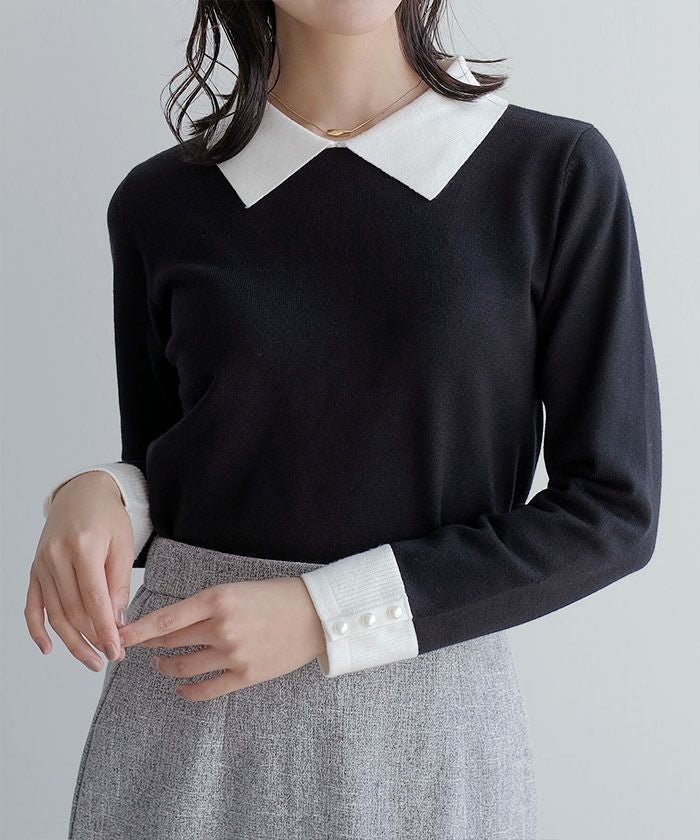 【アクアガレージ/aquagarage】のポイントパール襟付きニット 大人の最旬トレンドファッション＆コーディネート founy(ファウニー) 　ファッション　Fashion　レディースファッション　Fashion for Women　トップス・カットソー　Cut & Sew Tops　ニット　Knit Tops & Sweaters　送料無料　Free Shipping　セーター　Sweater, Knitwear　パール　Pearl, Pearl Accent　プチプライス・低価格　Affordable / Budget Price　 other-1|ID: prp329100004964818 ipo3291000000037253756