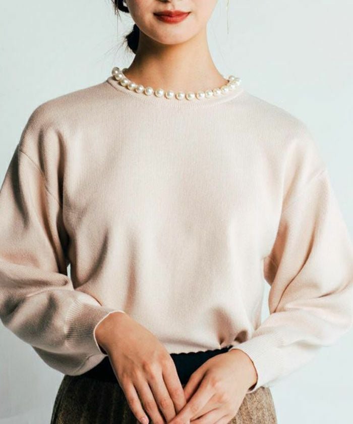 【アクアガレージ/aquagarage】のパールネックニットトップス インテリア・キッズ・メンズ・レディースファッション・服の通販 founy(ファウニー) https://founy.com/ ファッション Fashion レディースファッション Fashion for Women トップス・カットソー Cut & Sew Tops ニット Knit Tops & Sweaters 送料無料 Free Shipping セーター Sweater, Knitwear ネックレス Necklace, Pendant Necklace パール Pearl, Pearl Accent プチプライス・低価格 Affordable / Budget Price エレガント 上品 Elegant |ID: prp329100004965114 ipo3291000000037254076
