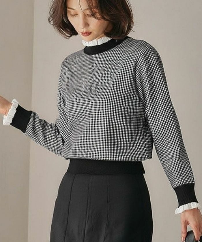 【アクアガレージ/aquagarage】のプチハイネックフリルニット インテリア・キッズ・メンズ・レディースファッション・服の通販 founy(ファウニー) https://founy.com/ ファッション Fashion レディースファッション Fashion for Women トップス・カットソー Cut & Sew Tops ニット Knit Tops & Sweaters 送料無料 Free Shipping スリム Slim, Slim Fit セーター Sweater, Knitwear チェック Check, Plaid, Tartan トレンド Trend, Trending Now フリル Frill, Ruffle プチプライス・低価格 Affordable / Budget Price ランダム Random, Irregular |ID: prp329100004965127 ipo3291000000037254089