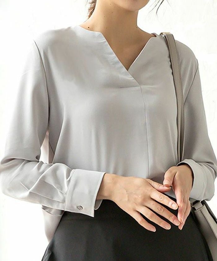 【アクアガレージ/aquagarage】のキーネックブラウス 大人の最旬トレンドファッション＆コーディネート founy(ファウニー) 　ファッション　Fashion　レディースファッション　Fashion for Women　トップス・カットソー　Cut & Sew Tops　シャツ・ブラウス・オフィスカジュアル　Elegant Blouses & Button-Ups　送料無料　Free Shipping　プチプライス・低価格　Affordable / Budget Price　エレガント 上品　Elegant　 other-1|ID: prp329100004965384 ipo3291000000037254346