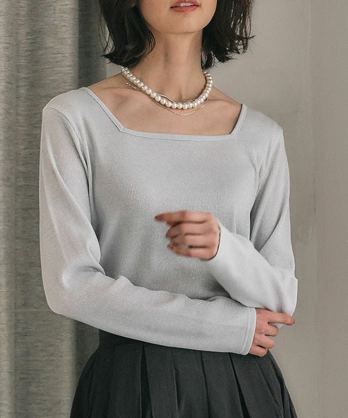 【アクアガレージ/aquagarage】の2wayラメカットソー 大人の最旬トレンドファッション＆コーディネート founy(ファウニー) 　ファッション　Fashion　レディースファッション　Fashion for Women　トップス・カットソー　Cut & Sew Tops　シャツ・ブラウス・オフィスカジュアル　Elegant Blouses & Button-Ups　ロングTシャツ・Tシャツ　Longline T-Shirts & Tees　カットソー・ベーシックTシャツ　Cut-and-Sewn Tops / Stretch Tees & Basics　送料無料　Free Shipping　カットソー　Cut and Sewn Top　プチプライス・低価格　Affordable / Budget Price　夏　Summer　春　Spring　秋　Autumn　 other-1|ID: prp329100004965980 ipo3291000000037255196