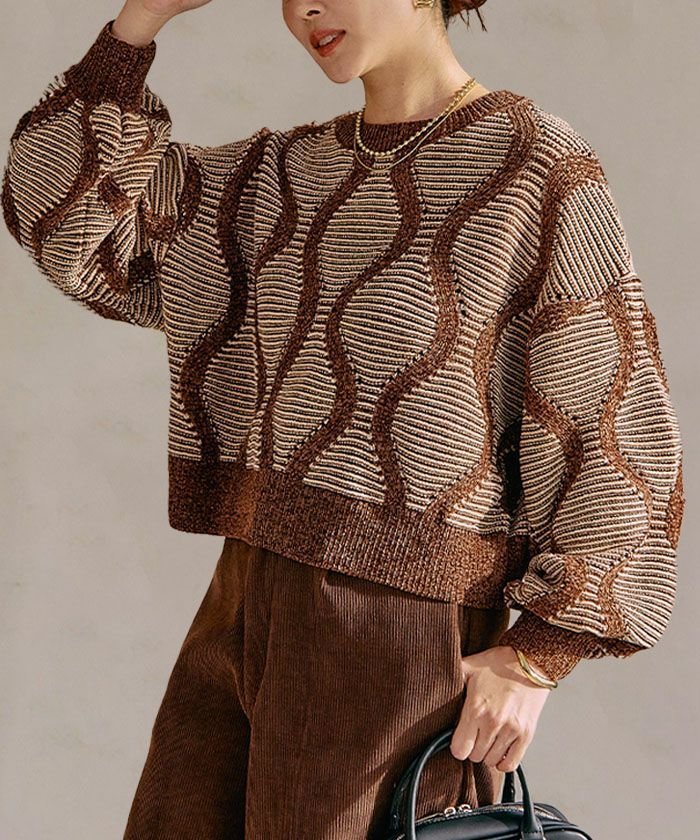 【アクアガレージ/aquagarage】のジャガードショートニットトップス インテリア・キッズ・メンズ・レディースファッション・服の通販 founy(ファウニー) https://founy.com/ ファッション Fashion レディースファッション Fashion for Women トップス・カットソー Cut & Sew Tops ニット Knit Tops & Sweaters コンパクト Compact, Small Size ショート Short, Short Length シンプル Simple, Minimal セーター Sweater, Knitwear トレンド Trend, Trending Now バランス Balance, Style Balance ポケット Pocket, Pocket Detail プチプライス・低価格 Affordable / Budget Price エレガント 上品 Elegant |ID: prp329100004966056 ipo3291000000037255363