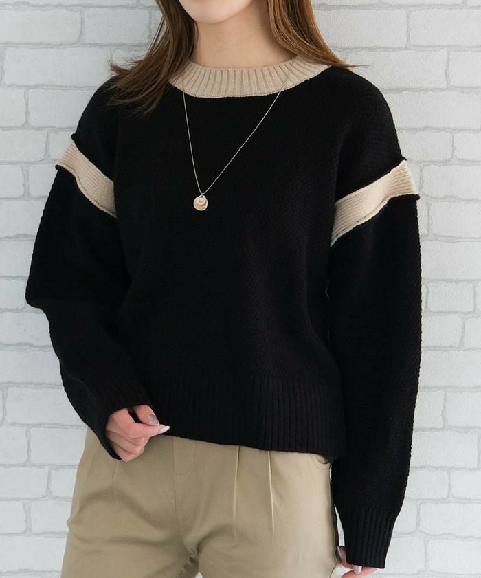 【アクアガレージ/aquagarage】のバイカラーラインニットトップス インテリア・キッズ・メンズ・レディースファッション・服の通販 founy(ファウニー) https://founy.com/ ファッション Fashion レディースファッション Fashion for Women トップス・カットソー Cut & Sew Tops ニット Knit Tops & Sweaters シンプル Simple, Minimal セーター Sweater, Knitwear プチプライス・低価格 Affordable / Budget Price |ID: prp329100004966324 ipo3291000000037256045