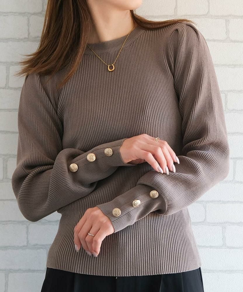 【アクアガレージ/aquagarage】のパワショル袖ボタンニット 春 大人の最旬トレンドファッション＆コーディネート founy(ファウニー) 　ファッション　Fashion　レディースファッション　Fashion for Women　トップス・カットソー　Cut & Sew Tops　ニット　Knit Tops & Sweaters　送料無料　Free Shipping　セーター　Sweater, Knitwear　プチプライス・低価格　Affordable / Budget Price　冬　Winter / This Winter　春　Spring　秋　Autumn　 other-1|ID: prp329100004966331 ipo3291000000037256061