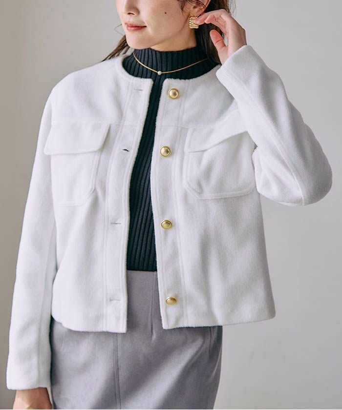【アクアガレージ/aquagarage】のノーカラージャケット 大人の最旬トレンドファッション＆コーディネート founy(ファウニー) 　ファッション　Fashion　レディースファッション　Fashion for Women　アウター　Coat / Outerwear Collection　レディースジャケット・軽アウター　Jackets　ノーカラージャケット / シンプル上品コーデ　Collarless Jackets　送料無料　Free Shipping　オケージョン　Occasion Wear　ジャケット　Jacket, Outerwear　プチプライス・低価格　Affordable / Budget Price　エレガント 上品　Elegant　 other-1|ID: prp329100004966358 ipo3291000000037256129