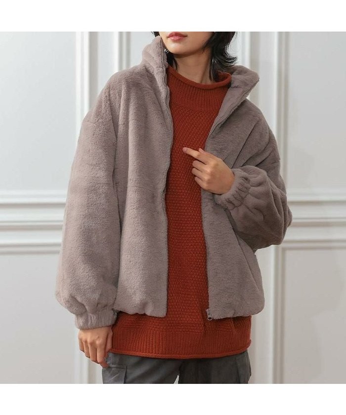 【アクアガレージ/aquagarage】のフェイクファースタンドカラーブルゾン インテリア・キッズ・メンズ・レディースファッション・服の通販 founy(ファウニー) https://founy.com/ ファッション Fashion レディースファッション Fashion for Women アウター Coat / Outerwear Collection ブルゾンジャケット・スポーティアウター Blouson Jackets 送料無料 Free Shipping プチプライス・低価格 Affordable / Budget Price ボトム Bottoms, Lower Wear ワイド Wide, Wide Fit 冬 Winter / This Winter 秋 Autumn |ID: prp329100004966448 ipo3291000000037256347