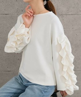 【アクアガレージ/aquagarage】の【最終値下げ価格】ダンボールニットボリュームフリルスリーブトップス 春 大人の最旬トレンドファッション＆コーディネート founy(ファウニー) ファッション Fashion レディースファッション Fashion for Women トップス・カットソー Cut & Sew Tops ニット Knit Tops & Sweaters シャツ・ブラウス・オフィスカジュアル Elegant Blouses & Button-Ups ロングTシャツ・Tシャツ Longline T-Shirts & Tees カットソー・ベーシックTシャツ Cut-and-Sewn Tops / Stretch Tees & Basics カットソー Cut and Sewn Top フィット Fit, Slim Fit プチプライス・低価格 Affordable / Budget Price リラックス Relax, Relaxed Fit 冬 Winter / This Winter 春 Spring 秋 Autumn |ID:prp329100004966460