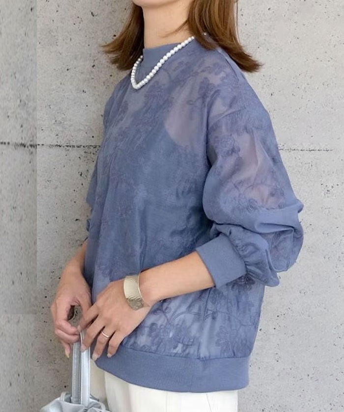 【アクアガレージ/aquagarage】の花刺繍オーガンジーシアートップス 大人の最旬トレンドファッション＆コーディネート founy(ファウニー) 　ファッション　Fashion　レディースファッション　Fashion for Women　トップス・カットソー　Cut & Sew Tops　シャツ・ブラウス・オフィスカジュアル　Elegant Blouses & Button-Ups　送料無料　Free Shipping　シアー　Sheer, See-Through　トレンド　Trend, Trending Now　プチプライス・低価格　Affordable / Budget Price　夏　Summer　春　Spring　秋　Autumn　 other-1|ID: prp329100004966526 ipo3291000000037256575