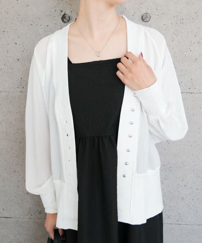 【アクアガレージ/aquagarage】のシアーニットソーカーディガン 大人の最旬トレンドファッション＆コーディネート founy(ファウニー) 　ファッション　Fashion　レディースファッション　Fashion for Women　トップス・カットソー　Cut & Sew Tops　ニット　Knit Tops & Sweaters　カーディガン・羽織り　Layered Style Cardigans　送料無料　Free Shipping　カーディガン　Cardigan, Knitwear　コンパクト　Compact, Small Size　シルバー　Silver, Metallic Silver　プチプライス・低価格　Affordable / Budget Price　夏　Summer　春　Spring　秋　Autumn　 other-1|ID: prp329100004966529 ipo3291000000037256586