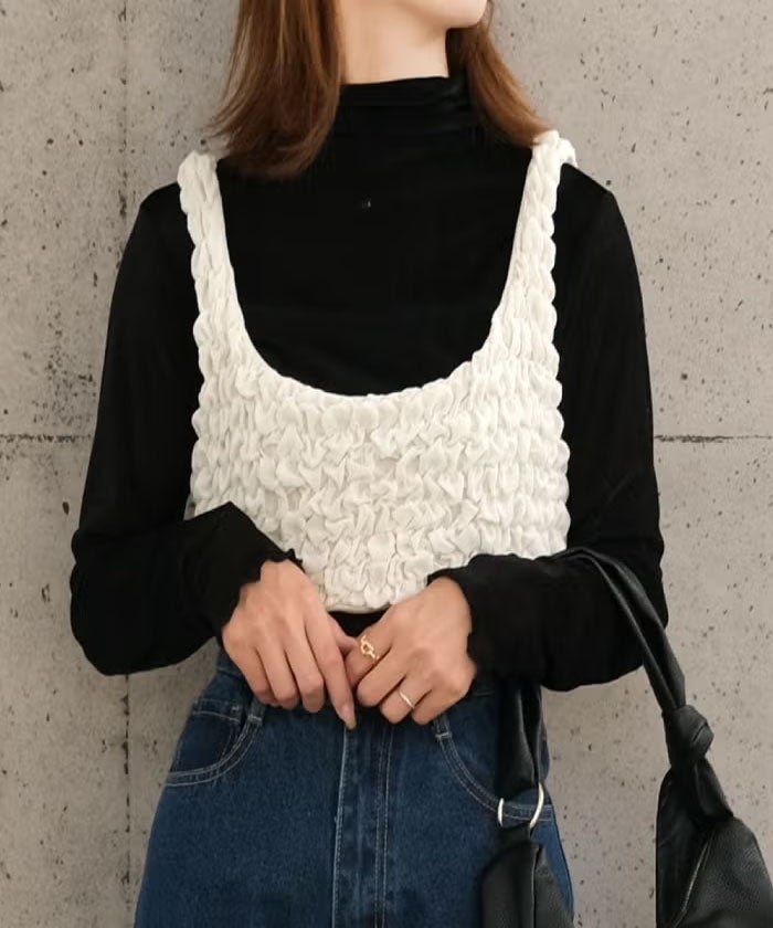 【アクアガレージ/aquagarage】のジャガードビスチェ 大人の最旬トレンドファッション＆コーディネート founy(ファウニー) 　ファッション　Fashion　レディースファッション　Fashion for Women　トップス・カットソー　Cut & Sew Tops　ビスチェ　Bustiers & Corset Tops / Layered Bustier Style　送料無料　Free Shipping　トレンド　Trend, Trending Now　フリル　Frill, Ruffle　プチプライス・低価格　Affordable / Budget Price　夏　Summer　春　Spring　秋　Autumn　 other-1|ID: prp329100004966549 ipo3291000000037256647