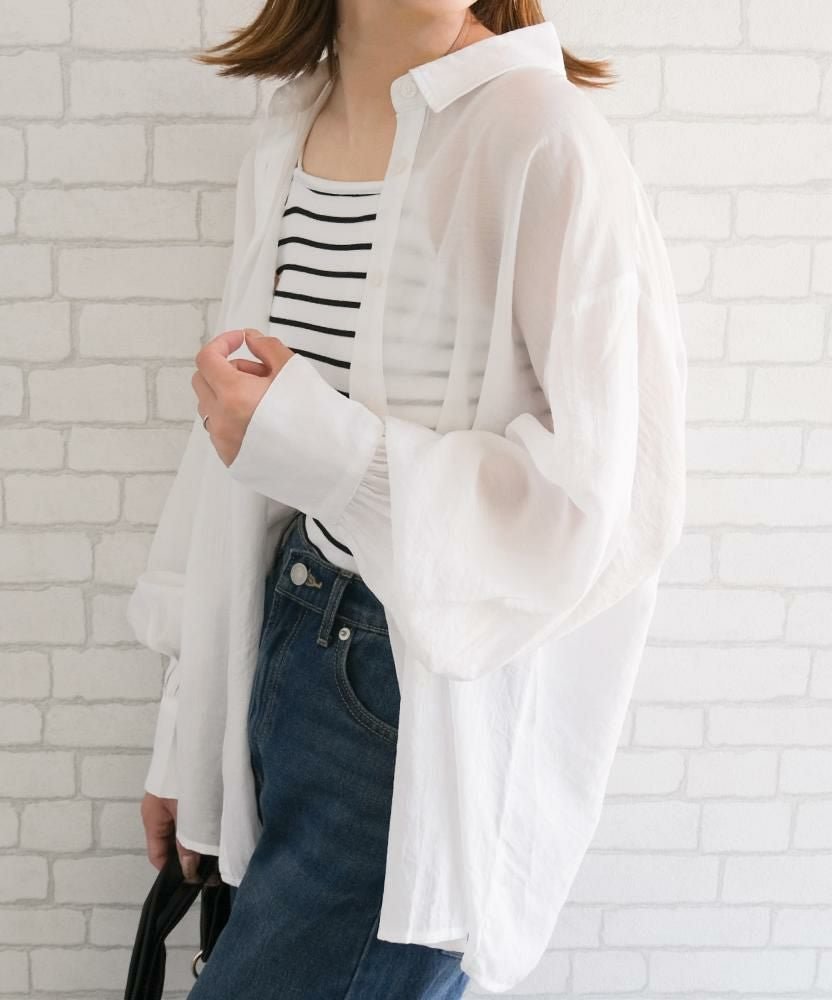 【アクアガレージ/aquagarage】の丈が選べるシアーシャツ 大人の最旬トレンドファッション＆コーディネート founy(ファウニー) 　ファッション　Fashion　レディースファッション　Fashion for Women　トップス・カットソー　Cut & Sew Tops　シャツ・ブラウス・オフィスカジュアル　Elegant Blouses & Button-Ups　送料無料　Free Shipping　プチプライス・低価格　Affordable / Budget Price　夏　Summer　春　Spring　秋　Autumn　羽織　Haori, Light Jacket　軽量　Lightweight, Ultra Light　 other-1|ID: prp329100004966686 ipo3291000000037256975
