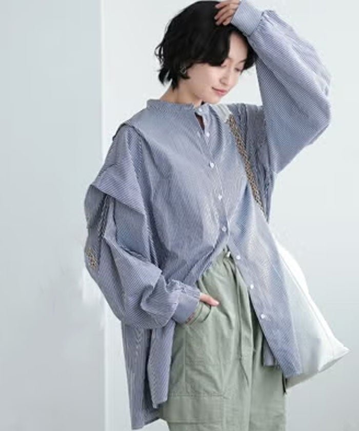 【アクアガレージ/aquagarage】のショルダータックドレープシャツブラウスト 大人の最旬トレンドファッション＆コーディネート founy(ファウニー) 　ファッション　Fashion　レディースファッション　Fashion for Women　トップス・カットソー　Cut & Sew Tops　シャツ・ブラウス・オフィスカジュアル　Elegant Blouses & Button-Ups　送料無料　Free Shipping　シンプル　Simple, Minimal　スリーブ　Sleeve, Long Sleeve / Short Sleeve　プチプライス・低価格　Affordable / Budget Price　 other-1|ID: prp329100004966734 ipo3291000000037257091