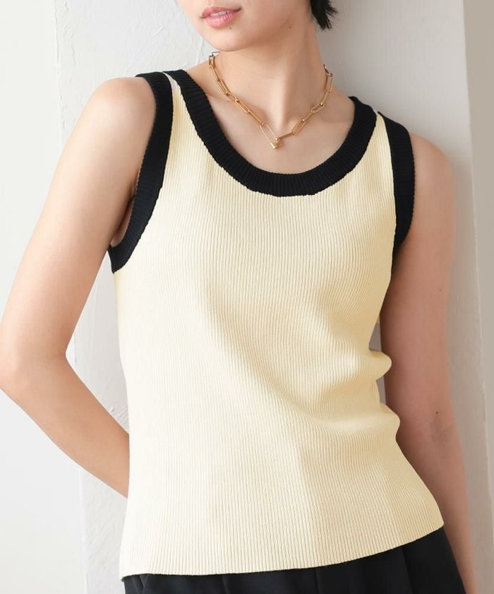 【アクアガレージ/aquagarage】の配色ニットタンクトップ インテリア・キッズ・メンズ・レディースファッション・服の通販 founy(ファウニー) https://founy.com/ ファッション Fashion レディースファッション Fashion for Women トップス・カットソー Cut & Sew Tops ニット Knit Tops & Sweaters 送料無料 Free Shipping シンプル Simple, Minimal タンク Tank Top, Sleeveless Top プチプライス・低価格 Affordable / Budget Price |ID: prp329100004966817 ipo3291000000037257286
