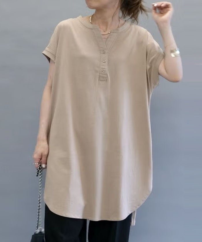 【アクアガレージ/aquagarage】のキーネックカットソーチュニック 大人の最旬トレンドファッション＆コーディネート founy(ファウニー) 　ファッション　Fashion　レディースファッション　Fashion for Women　トップス・カットソー　Cut & Sew Tops　カットソー・ベーシックTシャツ　Cut-and-Sewn Tops / Stretch Tees & Basics　送料無料　Free Shipping　チュニック　Tunic, Long Top　プチプライス・低価格　Affordable / Budget Price　 other-1|ID: prp329100004966976 ipo3291000000037257668