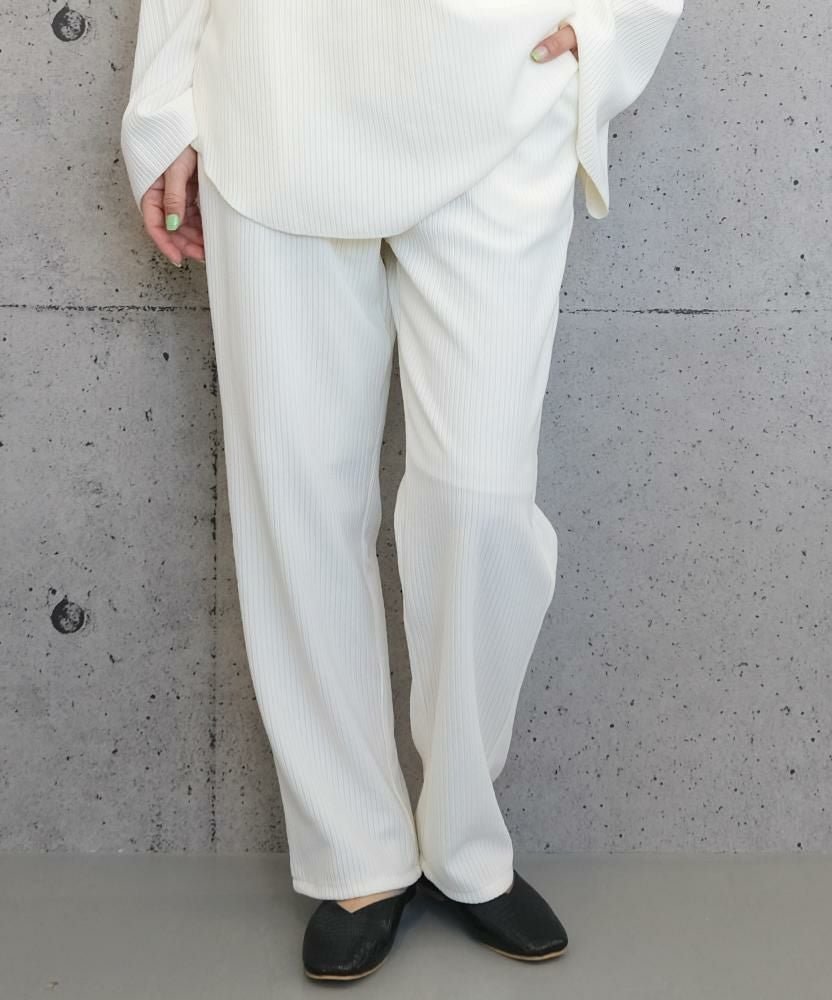 【アクアガレージ/aquagarage】の【セットアップ可】ウエストゴムリブストレートパンツ 大人の最旬トレンドファッション＆コーディネート founy(ファウニー) 　ファッション　Fashion　レディースファッション　Fashion for Women　セットアップ　Matching Sets　レディースパンツ・ボトムス　Pants & Trousers / Bottoms　送料無料　Free Shipping　セットアップ　Set-Up, Coordinated Outfit　プチプライス・低価格　Affordable / Budget Price　プリーツ　Pleats, Pleated　 other-1|ID: prp329100004967016 ipo3291000000037257753
