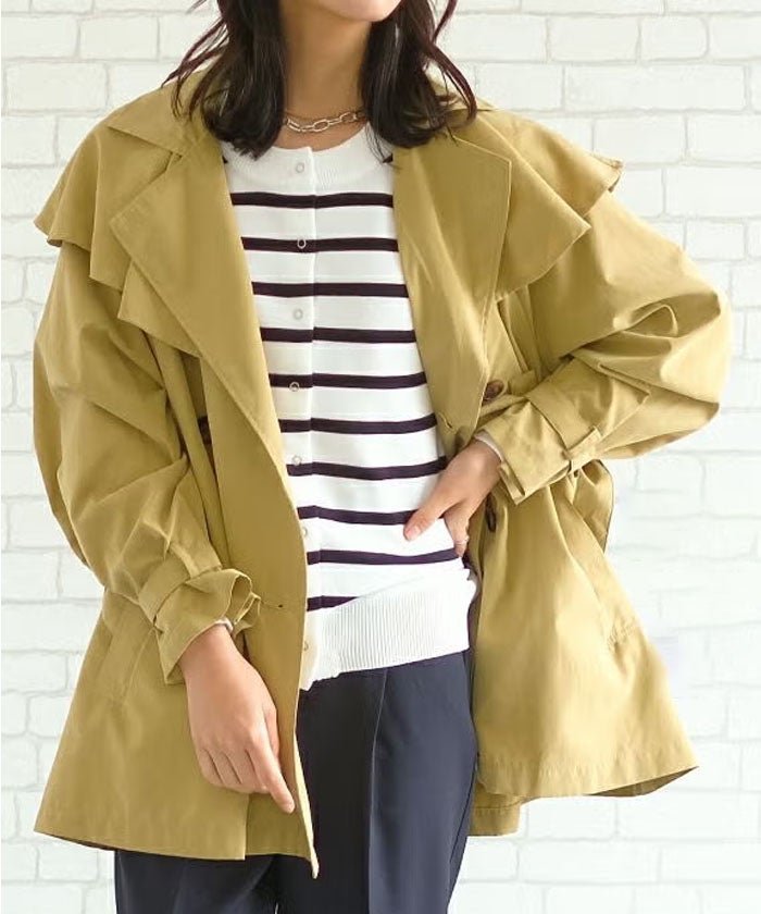 【アクアガレージ/aquagarage】のポンチョ風トレンチコート インテリア・キッズ・メンズ・レディースファッション・服の通販 founy(ファウニー) https://founy.com/ ファッション Fashion レディースファッション Fashion for Women アウター Coat / Outerwear Collection コート・ロングコート・ピーコート Long Coats, Peacoats & More トレンチコート / 春秋の定番アウター Trench Coats ポンチョ・ケープコート Ponchos & Capes 送料無料 Free Shipping スリーブ Sleeve, Long Sleeve / Short Sleeve バランス Balance, Style Balance プチプライス・低価格 Affordable / Budget Price ポンチョ Poncho, Cape Style ミドル Middle Length, Mid Height リボン Ribbon, Bow |ID: prp329100004967048 ipo3291000000037257820