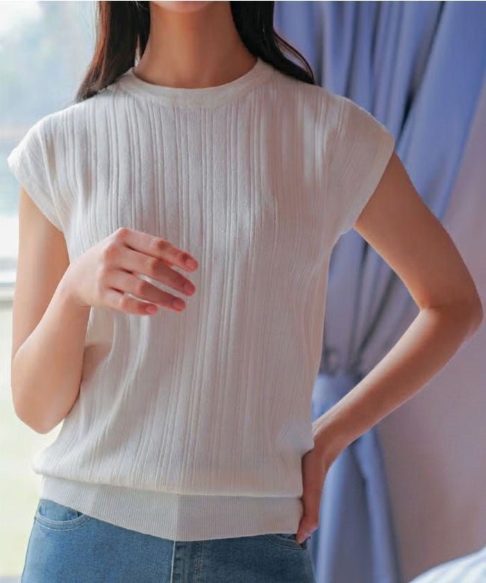 【アクアガレージ/aquagarage】のフレンチスリーブニットトップス インテリア・キッズ・メンズ・レディースファッション・服の通販 founy(ファウニー) https://founy.com/ ファッション Fashion レディースファッション Fashion for Women トップス・カットソー Cut & Sew Tops ニット Knit Tops & Sweaters 送料無料 Free Shipping セーター Sweater, Knitwear プチプライス・低価格 Affordable / Budget Price エレガント 上品 Elegant |ID: prp329100004967086 ipo3291000000037257912