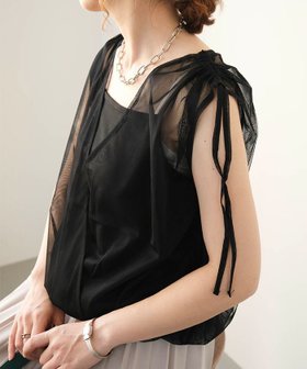 【アクアガレージ/aquagarage】 2wayチュールカシュクールトップス大人の最旬トレンドファッション＆コーディネート founy(ファウニー) ファッション Fashion レディースファッション Fashion for Women トップス・カットソー Cut & Sew Tops シャツ・ブラウス・オフィスカジュアル Elegant Blouses & Button-Ups インナー Innerwear エアリー Airy Texture 春 Spring キャミ Camisole, Cami Top シンプル Simple, Minimal ダウン Down, Puffer チュール Tulip, Tulip Motif デニム Denim, Jeans Material フェミニン Feminine, Girly フロント Front, Front Design ポケット Pocket, Pocket Detail ロング Long, Long-Length 送料無料 Free Shipping プチプライス・低価格 Affordable / Budget Price 夏 Summer エレガント 上品 Elegant |ID:prp329100004985581