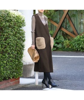 【エルフランク/ELFRANK】 ファーポケットVネックAラインワンピース人気、トレンドファッション・服の通販 founy(ファニー) ファッション Fashion レディースファッション WOMEN ワンピース Dress Aラインワンピース A-line Dress NEW・新作・新着・新入荷 New Arrivals プチプライス・低価格 Affordable ポケット Pocket |ID:prp329100003801025