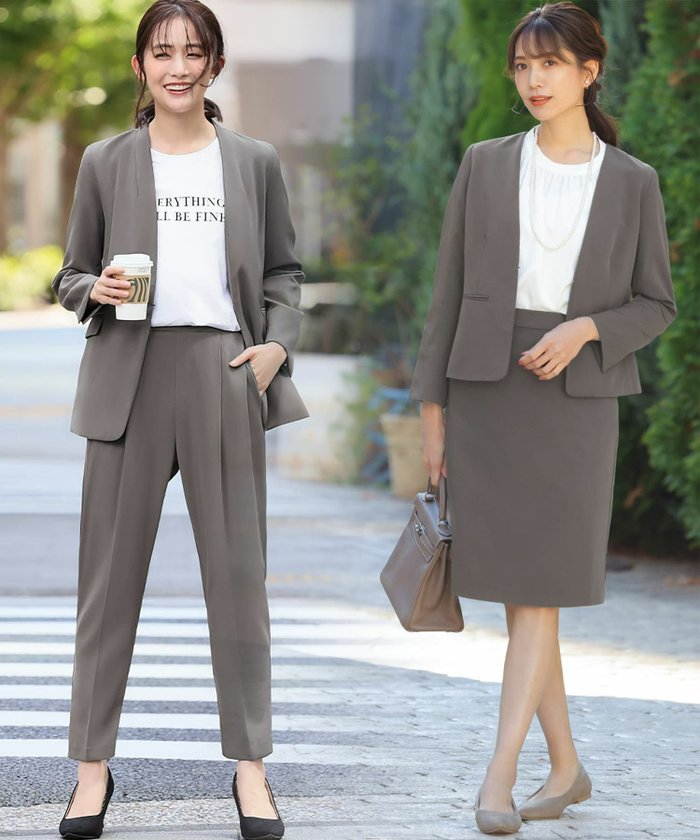 【フロリア/Flolia】の【選べる2スタイル】洗えるカラーレスジャケット・テーパードパンツorスカートの2点セットスーツ インテリア・キッズ・メンズ・レディースファッション・服の通販 founy(ファニー) https://founy.com/ ファッション Fashion レディースファッション Fashion for Women アウター Coat / Outerwear Collection レディースジャケット・軽アウター Jackets スーツ Business Suits & Workwear スーツジャケット・オフィスブレザー Suit Jackets / Blazers スーツスカート・ビジネス用スカート Suit Skirts / Office Skirts スーツパンツ・ドレスパンツ Suit Pants / Office Trousers / Dress Pants スーツセット・2点セット・レディーススーツ Suit Sets / 2-Piece Suits / Office Suit Sets 新作・新入荷 New Arrivals / New In スーツ Suit, Formalwear プチプライス・低価格 Affordable / Budget Price 洗える Machine Washable |ID: prp329100003801046 ipo3291000000036171399
