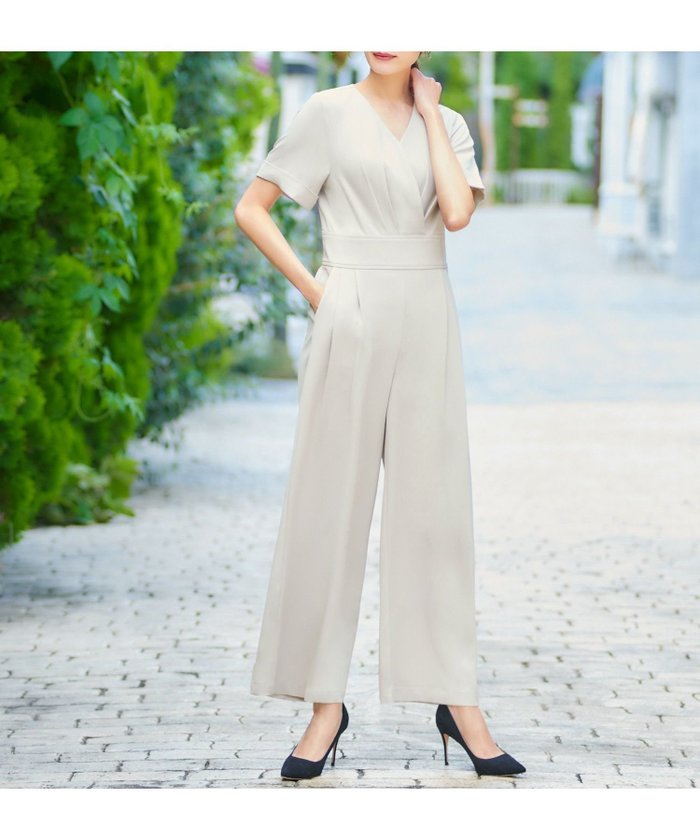 【フロリア/Flolia】の洗えるカシュクールVネックワイドシルエットオールインワン インテリア・キッズ・メンズ・レディースファッション・服の通販 founy(ファニー) https://founy.com/ ファッション Fashion レディースファッション Fashion for Women トップス・カットソー Cut & Sew Tops Vネックトップス V-Neck Tops / V-Cut Neckline Shirts ワンピース Dresses オールインワン・ワンピース Dresses and Jumpsuits 新作・新入荷 New Arrivals / New In カシュクール Wrap Design プチプライス・低価格 Affordable / Budget Price 洗える Machine Washable |ID: prp329100003801051 ipo3291000000036171412