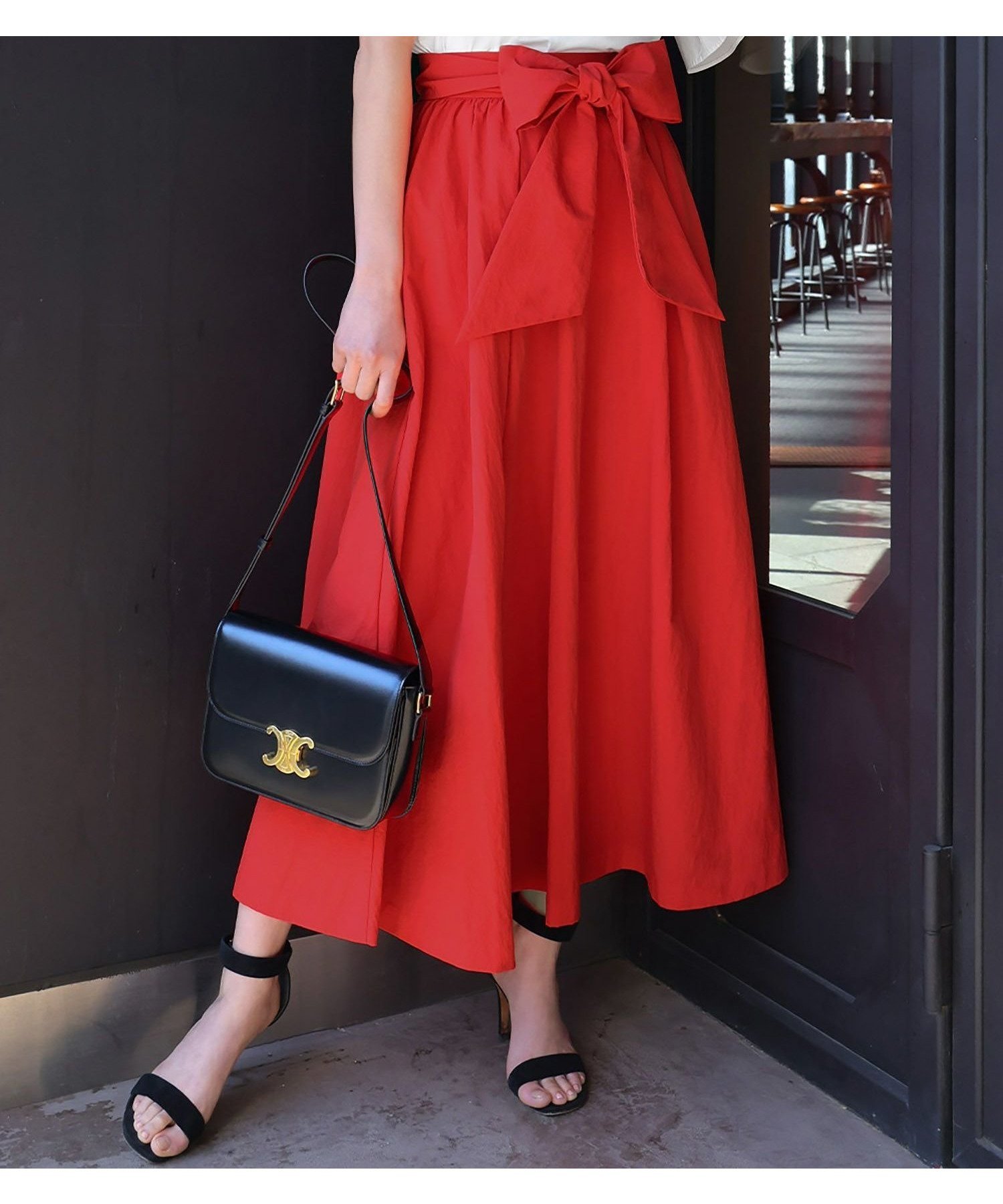 【エルフランク/ELFRANK】の2wayリボンベルト付きミモレ丈フレアスカート 人気、トレンドファッション・服の通販 founy(ファニー) 　ファッション　Fashion　レディースファッション　WOMEN　スカート　Skirt　Aライン/フレアスカート　Flared A-Line Skirts　ベルト　Belts　NEW・新作・新着・新入荷　New Arrivals　シンプル　Simple　フレア　Flare　プチプライス・低価格　Affordable　ボトム　Bottom　ミモレ　Mimore　リボン　Ribbon　ロング　Long　 other-1|ID: prp329100003801138 ipo3291000000032188276