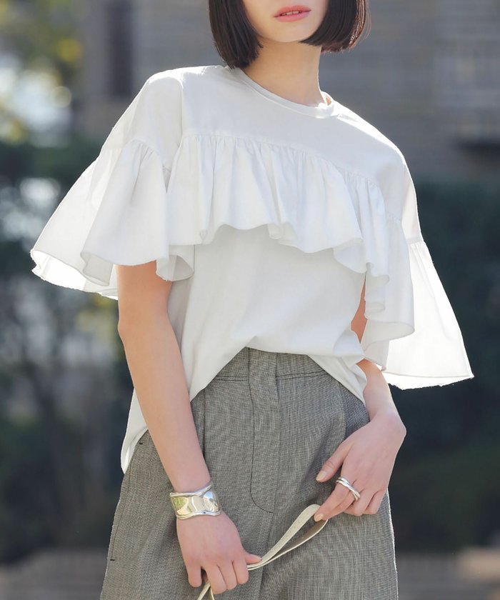 【エルフランク/ELFRANK】のフリルドッキングプルオーバー インテリア・キッズ・メンズ・レディースファッション・服の通販 founy(ファニー) https://founy.com/ ファッション Fashion レディースファッション Fashion for Women トップス・カットソー Cut & Sew Tops カジュアルプルオーバー・ニットトップス Pullovers & Knit Tops / Casual Pullovers 新作・新入荷 New Arrivals / New In プチプライス・低価格 Affordable / Budget Price |ID: prp329100003801142 ipo3291000000036171513