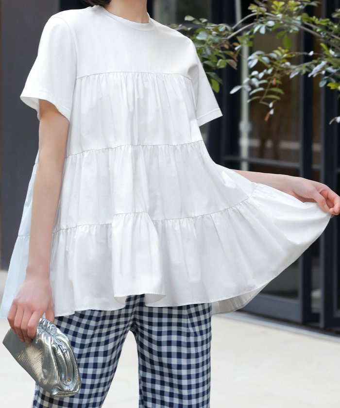 【エルフランク/ELFRANK】のドッキングティアードカットソー Washable インテリア・キッズ・メンズ・レディースファッション・服の通販 founy(ファニー) https://founy.com/ ファッション Fashion レディースファッション Fashion for Women トップス・カットソー Cut & Sew Tops カットソー・ベーシックTシャツ Cut-and-Sewn Tops / Stretch Tees & Basics 新作・新入荷 New Arrivals / New In プチプライス・低価格 Affordable / Budget Price |ID: prp329100003801150 ipo3291000000036171527