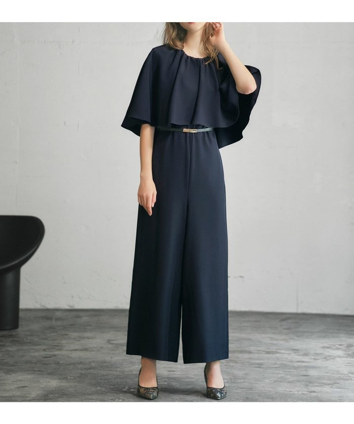 【フロリア/Flolia】の洗えるギャザーケープシルエットオールインワンワイド結婚式パンツドレス インテリア・キッズ・メンズ・レディースファッション・服の通販 founy(ファニー) https://founy.com/ ファッション Fashion レディースファッション Fashion for Women パンツ Pants & Trousers 新作・新入荷 New Arrivals / New In ドレス Dress, One-Piece プチプライス・低価格 Affordable / Budget Price 洗える Machine Washable 結婚式 Wedding |ID: prp329100003801190 ipo3291000000035504844
