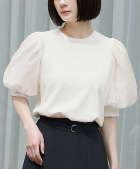 【ミュー/La mieux】のシアーパフスリーブニットトップス 人気、トレンドファッション・服の通販 founy(ファニー) ファッション Fashion レディースファッション Fashion for Women トップス・カットソー Cut & Sew Tops ニット Knit Tops & Sweaters 新作・新入荷 New Arrivals / New In プチプライス・低価格 Affordable / Budget Price |ID:prp329100003801221