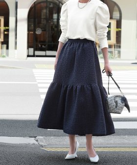 【エルフランク/ELFRANK】 ツイードティアードフレアミモレ丈スカート人気、トレンドファッション・服の通販 founy(ファニー) ファッション Fashion レディースファッション WOMEN スカート Skirt NEW・新作・新着・新入荷 New Arrivals おすすめ Recommend ツイード Tweed ティアード Tiered プチプライス・低価格 Affordable ベーシック Basic ロング Long ワンポイント One Point エレガント 上品 Elegant A/W・秋冬 Aw・Autumn/Winter・Fw・Fall-Winter |ID:prp329100003801241