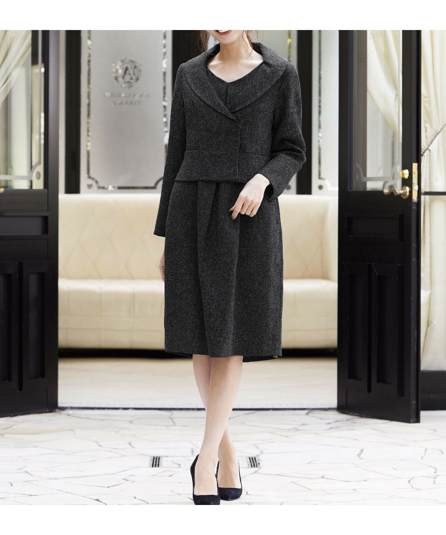 【フロリア/Flolia】のロールカラージャケット&コクーンワンピースの2点セットアップセレモニースーツ 人気、トレンドファッション・服の通販 founy(ファニー) 　ファッション　Fashion　レディースファッション　Fashion for Women　アウター　Coat / Outerwear Collection　レディースジャケット・軽アウター　Jackets　スーツ　Business Suits & Workwear　スーツジャケット・オフィスブレザー　Suit Jackets / Blazers　スーツセット・2点セット・レディーススーツ　Suit Sets / 2-Piece Suits / Office Suit Sets　新作・新入荷　New Arrivals / New In　プチプライス・低価格　Affordable / Budget Price　 other-1|ID: prp329100003801428 ipo3291000000035902167