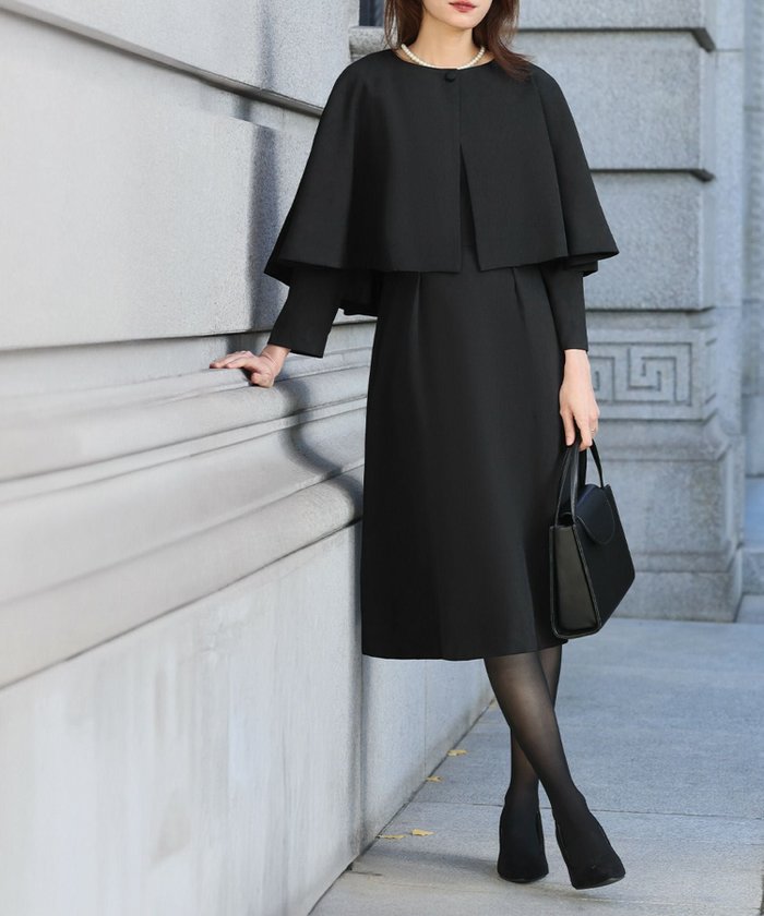 【フロリア/Flolia】の洗えるケープ&ワンピースの2点セットブラックフォーマルスーツ インテリア・キッズ・メンズ・レディースファッション・服の通販 founy(ファニー) https://founy.com/ ファッション Fashion レディースファッション Fashion for Women ワンピース Dresses スーツ Business Suits & Workwear スーツセット・2点セット・レディーススーツ Suit Sets / 2-Piece Suits / Office Suit Sets 新作・新入荷 New Arrivals / New In プチプライス・低価格 Affordable / Budget Price 洗える Machine Washable |ID: prp329100003801515 ipo3291000000036172246