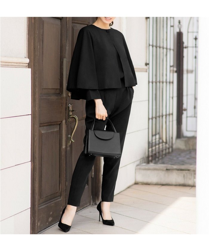 【フロリア/Flolia】の洗えるケープ&ブラウス&テーパードパンツのブラックフォーマル対応3点セットスーツ インテリア・キッズ・メンズ・レディースファッション・服の通販 founy(ファニー) https://founy.com/ ファッション Fashion レディースファッション Fashion for Women パンツ Pants & Trousers スーツ Business Suits & Workwear スーツパンツ・ドレスパンツ Suit Pants / Office Trousers / Dress Pants スーツセット・2点セット・レディーススーツ Suit Sets / 2-Piece Suits / Office Suit Sets 新作・新入荷 New Arrivals / New In スーツ Suit, Formalwear プチプライス・低価格 Affordable / Budget Price 洗える Machine Washable |ID: prp329100003801517 ipo3291000000036172251